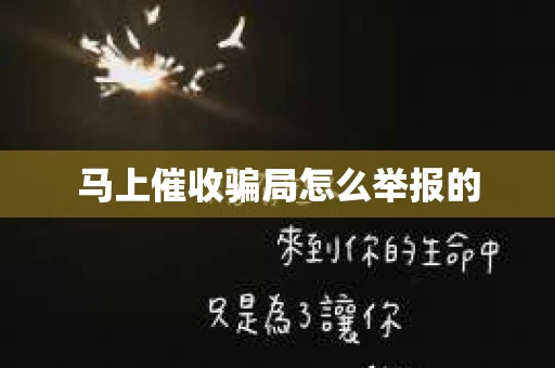 马上催收骗局怎么举报的