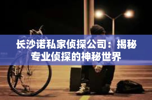 长沙诺私家侦探公司：揭秘专业侦探的神秘世界