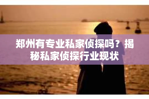 郑州有专业私家侦探吗？揭秘私家侦探行业现状