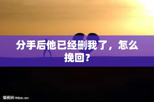 分手后他已经删我了，怎么挽回？